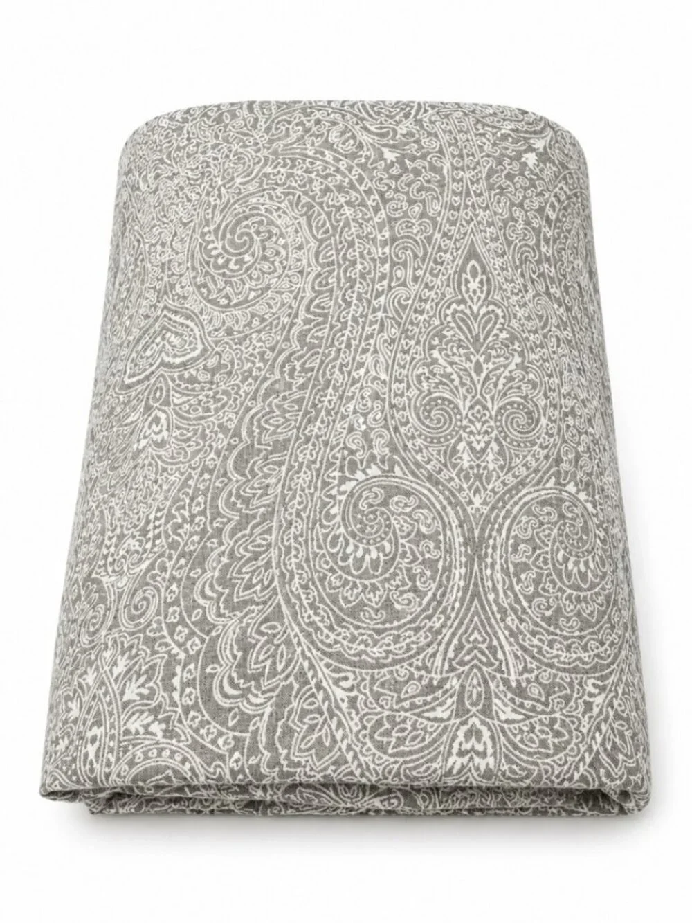 Wamsutta Vintage 100% Linen King Duvet Cover Gray Paisley Pattern Pre‑Owned
